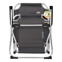 Silla Plegable Alta de Aluminio con Respaldo Fijo, 45x50x90 Cm, Gris Antracita(m-7)