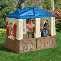 Casita Infantil Step2 Interactiva con Timbre y Accesorios, 118x130x89 Cm, Azul/Beige/Marrón(m-4)