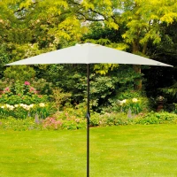 Parasol Rectangular Mástil de Aluminio con Manivela, 200x300x245 Cm, Crema(m-6)