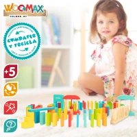Juego Dominó de Madera Woomax 100 Piezas, 23x5x22,5 Cm, Multicolor(m-4)