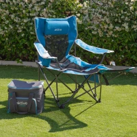 Silla Tumbona Plegable Aktive Camping, 54x152x75 Cm, Azul y Negro(m-3)