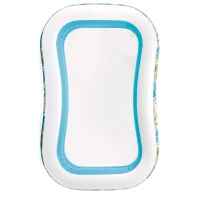Piscina Hinchable Estampada Tropical, 229x152x48 Cm, Verde y Azul(m-7)