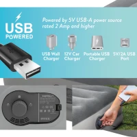 Colchón Hinchable Individual Dura-Beam® Prestige con Bomba USB Incorporada, 99x191x30 Cm, Gris(m-5)