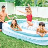 Piscina Hinchable Intex Rectangular, 262x175x56 Cm, Verde y Blanco(m-6)