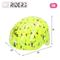Casco Infantil Ajustable CB Riders con Rueda Trasera y Cierre Regulable, 20x16x35 Cm, Amarillo Neón(m-4)