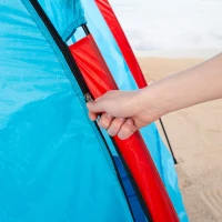 Paravientos Playa 4 Personas Plegable con Suelo y Ventanas 100x14x13 Cm, Azul(m-7)