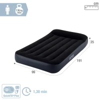 Colchón Hinchable Individual Pillow Rest Classic Dura-Beam Estándar, 99x191x25 Cm, Azul(m-4)