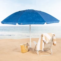 Sombrilla de Playa Antiviento 8 Varillas, 220 Cm, Azul(m-2)