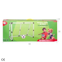 Portería de Fútbol Infantil Plegable con Balón y Bomba, 190x90x132 Cm, Blanco(m-7)