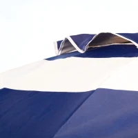 Sombrilla de Playa Antiviento 16 Varillas, Ø240 Cm, Azul y Blanco(m-6)