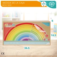 Arcoíris de Madera WOOMAX XL 11 Piezas Educativo, 36,5x6x18,5 Cm, Multicolor(m-6)
