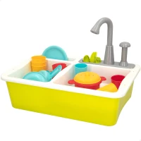 Fregadero de Juguete con 22 Accesorios y Mecanismo de Bombeo, 42x11,5x28,5 Cm, Multicolor(m-1)