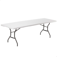 Mesa Rectangular Plegable Lifetime, 245x76x74 Cm, Blanco