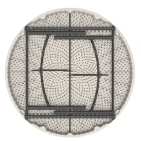 Mesa Redonda Plegable con Tablero de Polietileno de Alta Densidad, 152x152x74 Cm, Blanca(m-2)