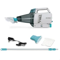 Aspiradora de Piscina Manual Batería Recargable 100 Min Autonomía, Mástil 2,8 M, Azul(m-1)