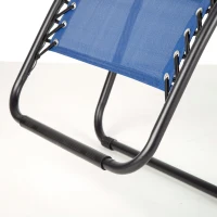 Silla Plegable Gravedad Cero con Estructura de Acero, 86,5x13,5x67 Cm, Azul(m-5)