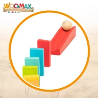 Juego Dominó de Madera Woomax 100 Piezas, 23x5x22,5 Cm, Multicolor(m-3)