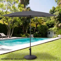 Sombrilla Rectangular Reclinable para Balcón, 200x125 Cm, Antracita(m-2)