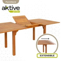 Mesa de Jardín Extensible Acacia 150/175/200x100x74 Cm, Madera Natural(m-3)