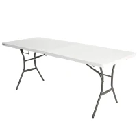 Mesa Plegable Rectangular Lifetime Efecto Granito, 185x76x74 Cm, Blanco(m-1)