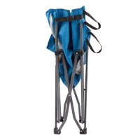 Sillón Plegable de Camping Antivuelco con Posavasos y Bolsillo, 48x50x86 Cm, Azul(m-6)