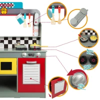 Cocinita y Bar Retro 2 en 1, 90,2x58,4x104,1 Cm, Madera(m-5)