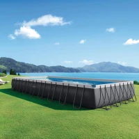Piscina Desmontable Ultra XTR Frame Intex con Depuradora de Arena, 975x488x132 Cm, Gris Oscuro(m-2)