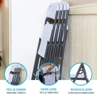 Silla Plegable Ultrarresistente con Protección UV 48x50,5x84,5 Cm, Blanca(m-3)