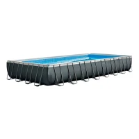 Piscina Desmontable INTEX Ultra XTR Frame con Depuradora y Clorador, 975x488x132 Cm, Gris(m-10)