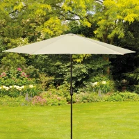 Parasol Hexagonal con Manivela y Techo Ventilado, 300x300x245 Cm, Crema(m-6)