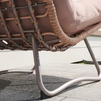 Outsunny Tuinmeubelset 4-delig Polyrattan Lounge-set met tweezitsbank 2 fauteuils Glazen tafel Brede & Diepe Zit Dikke Kussens(m-13)