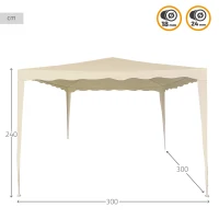 Cenador Desmontable Aktive Estructura Acero Lona 160 Gr/m2, 300x300x250 Cm, Crema(m-4)