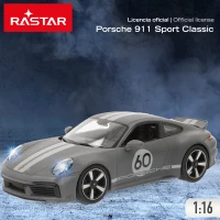 Coche Radiocontrol Rastar Porsche 911 Sport Classic 1:16, 38x19x17 Cm, Gris(m-2)