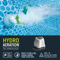 Clorador Salino Krystal Clear QS200 2 G/h Hasta 8.327 L, 27,5x27,5x22,5 Cm, Blanco y Gris(m-5)