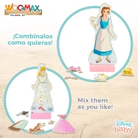 Puzzle Magnético Princesas Disney WOOMAX, 45 Piezas de Madera Natural, 32x3x28 Cm, Multicolor(m-4)