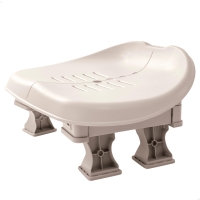Asiento Spa Regulable en 2 Alturas y Antideslizante, 47x36x22 Cm, Crema