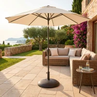 Base para Sombrilla Poliresina Rosca Ajustable 35/48 Mm, 45x45x33 Cm, Negro(m-6)