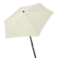 Sombrilla de Jardín Hexagonal con Doble Polea, Ø270 Cm, Crema(m-1)