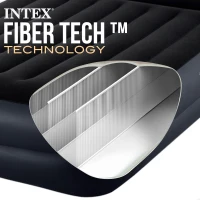Colchón Hinchable Doble Intex Dura-Beam Plus Pillow Rest Raised, 152x203x42 Cm, Gris(m-7)