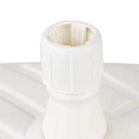 Base para Sombrilla Cuadrada con Rosca Ajustable para Mástil 33-48 Mm, 56x56x40 Cm, Blanco(m-5)