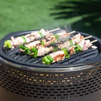 Barbacoa Sobremesa Sin Humo 2 en 1, Ø34x22 Cm, Negra(m-7)