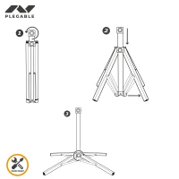 Pie de Sombrilla 4 Patas Regulable 25-32 Mm, 67x67x60 Cm, Blanco(m-3)