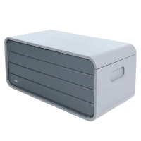 Baúl Exterior Ultrarresistente con Tapa Abatible, 147x72x64 Cm, Gris(m-1)