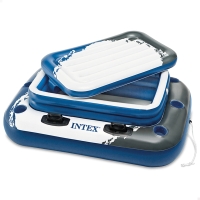 Nevera Hinchable Flotante Capacidad 45 L, 97x122 Cm, Azul/Blanco/Gris