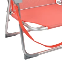 Silla Plegable Baja Aluminio y Textileno, 44x40x72 Cm, Coral(m-6)