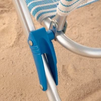 Silla de Playa Plegable Reclinable 8 Posiciones Cojín Acolchado, 74x12x65 Cm, Azul(m-6)