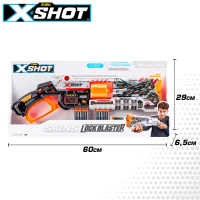Pistola Dardos X-Shot Lock Blaster Bloqueo QR Cañón 8 Dardos, 60x6,5x29 Cm, Multicolor(m-7)