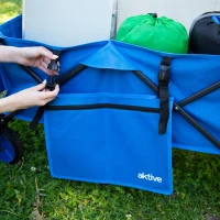Carro Playa Plegable Aktive Capacidad 80 Kg, 30,5x20,5x74 Cm, Azul(m-7)