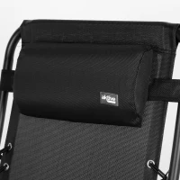 Silla Plegable Gravedad Cero Jardín con Estructura de Acero y Textileno, 86,5x13,5x67 Cm, Negro(m-6)