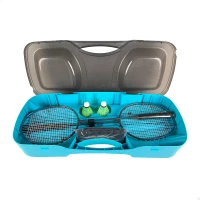 Set de Bádminton Portátil Aktive con Maletín Base y Accesorios, 69x16x30 Cm, Negro(m-2)